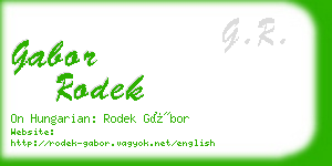 gabor rodek business card